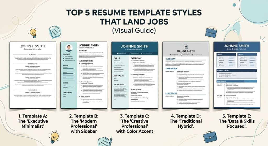 Top 5 resume template styles visual guide
